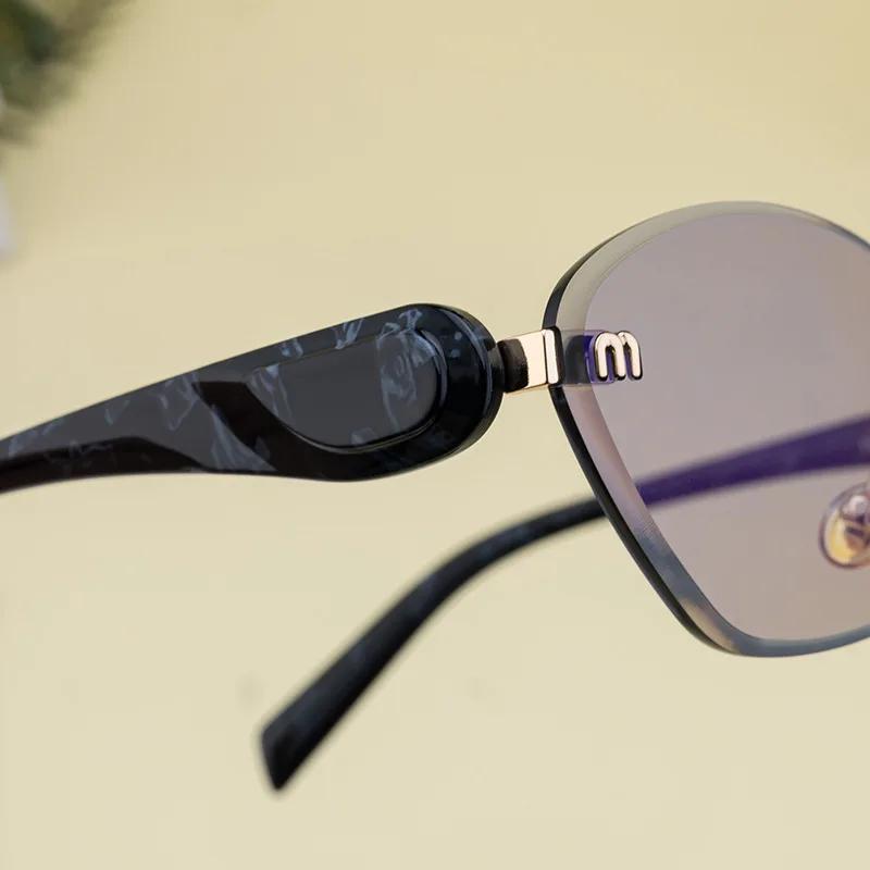2025 nouvelles lunettes De soleil œil De chat femmes hommes mode sans monture polygone lunettes De s