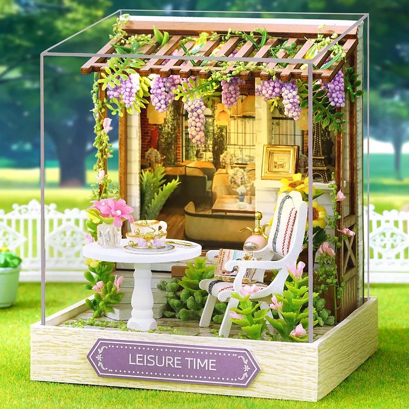 Mini maison de poupée, Kit de petite maison à monter soi-même, Puzzle 3D fait à la main, modèle d'as