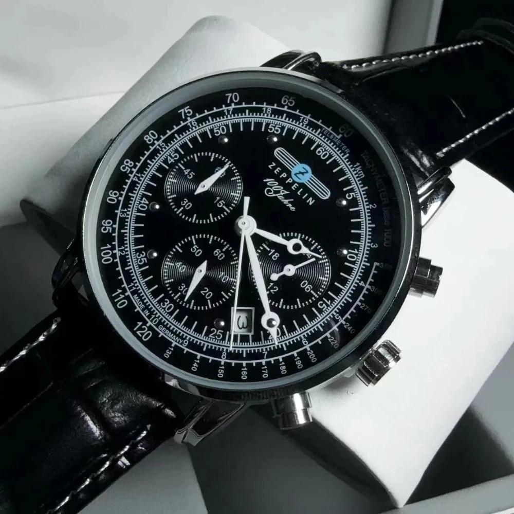 Montre Classique Homme Business et Loisirs, Chronographe Multifonctionnel à Trois Cadrans avec Secon