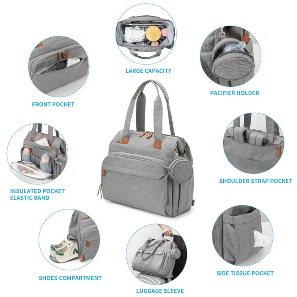 PANGDUpun-Sacs à couches avec sac à sucette pour papa, sac à dos spinal pour voyage, sac à dos maman