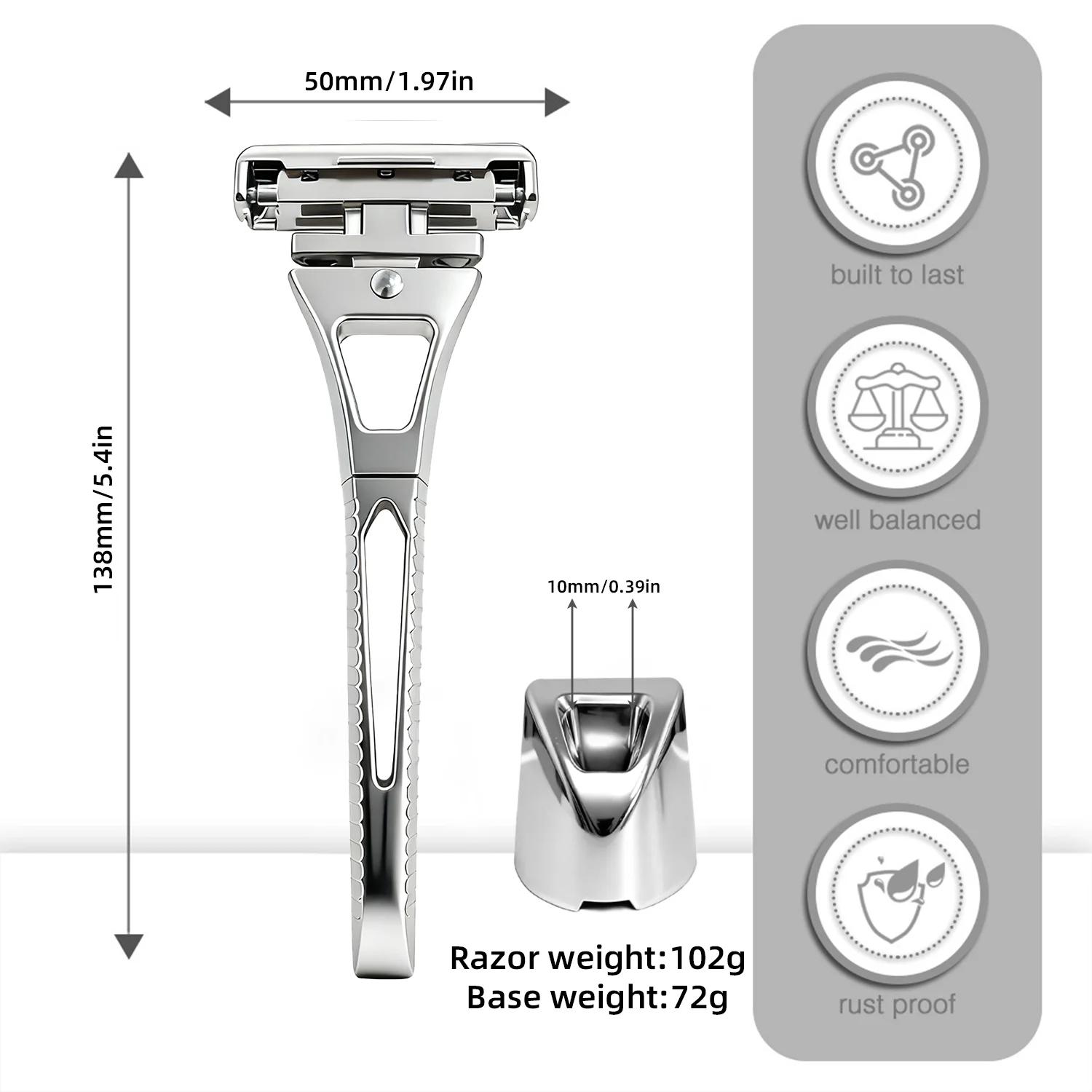 Whityle 24TS Glide Pro 4D Super acier inoxydable rasoir 4 Haft lame Kit de rasoir de sécurité pour h