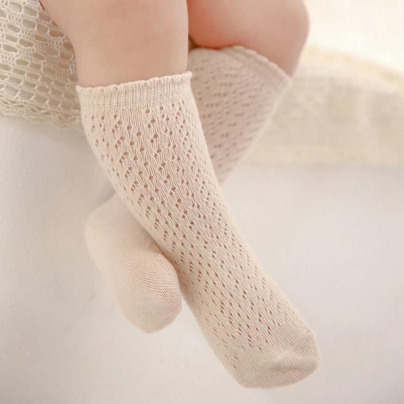 Chaussettes princesse en maille douce pour bébés filles, chaussettes hautes en coton pour tout-petit