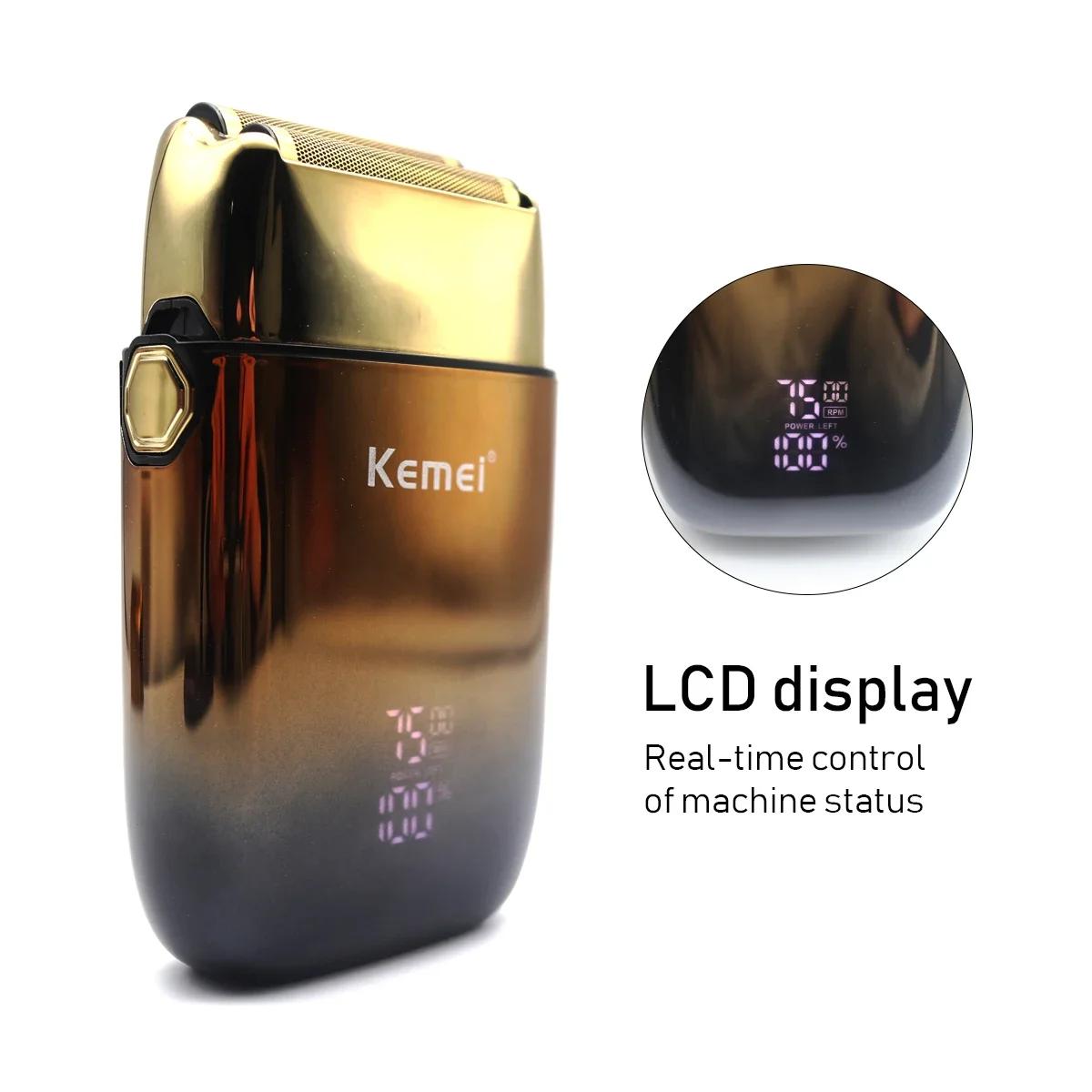 Kemei-KM-TX10 Machine à raser professionnelle pour hommes-lames à double feuille détachables USB cha