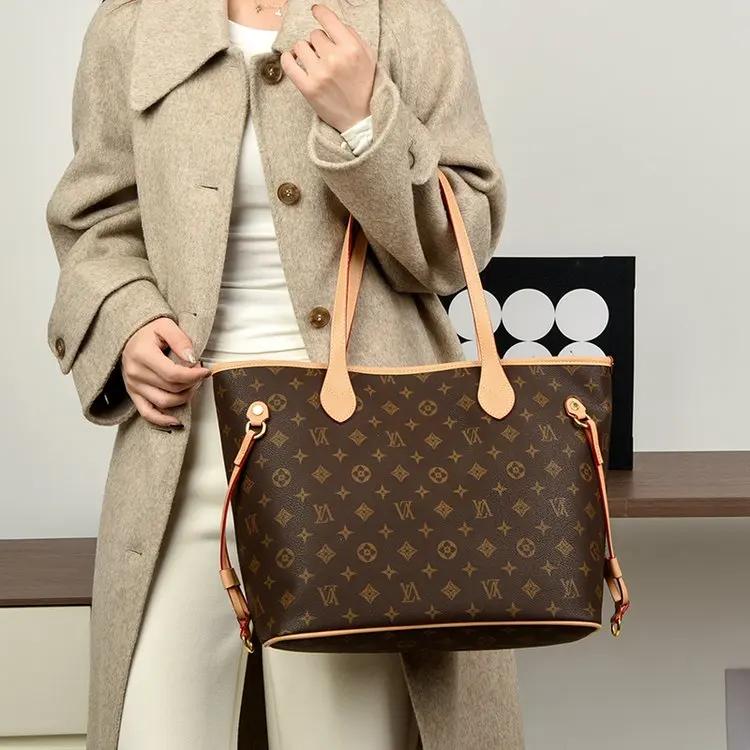 Sac à langer élégant d'inspiration vintage, sac fourre-tout de luxe en cuir pour femme, grande capac