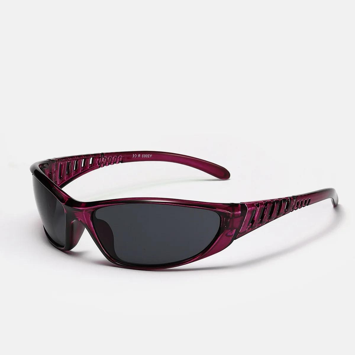Y2K argent lunettes de soleil couleur évidé futur sens de la technologie filles chaudes Net rouge lu