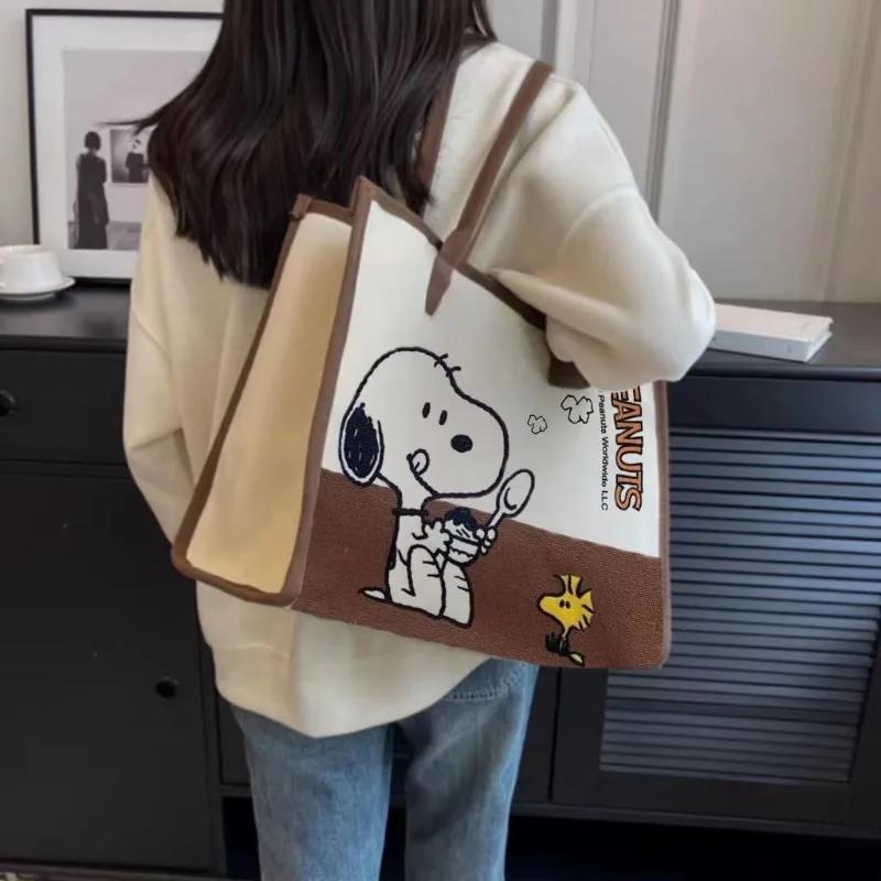 Sac à bandoulière Snoopy Woodstock, grand format, pour les trajets quotidiens, sac à main en toile c