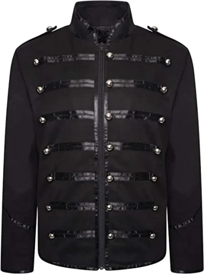 Vestes militaires gothiques pour hommes, Steampunk, veste vintage médiévale, redingote rock à col mo