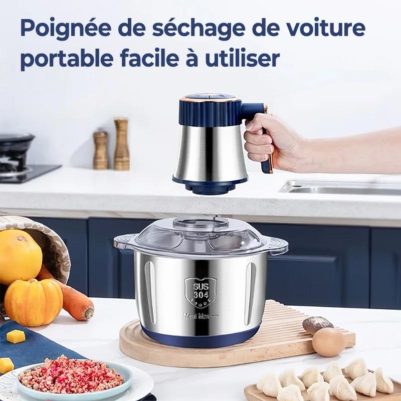 Hachoirs à viande électriques 5L, broyeur alimentaire en acier inoxydable 304, trancheur de légumes