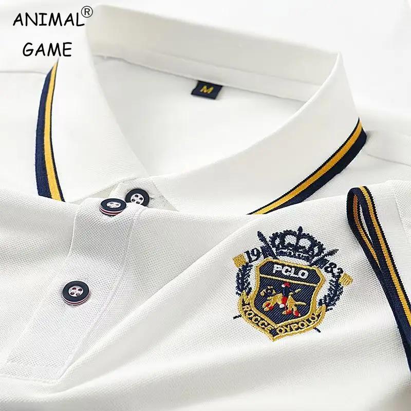 Polo brodé d'été pour hommes, T-Shirt à manches courtes, Design à revers, respirant, léger, Streetwe