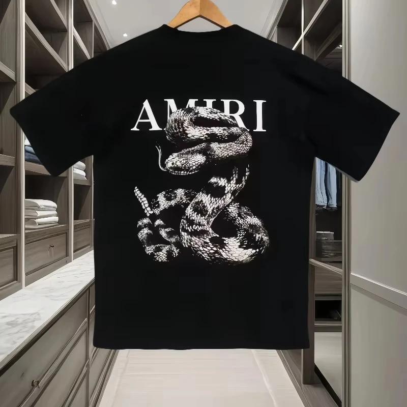 Serpent graphique ample t-shirt léger luxe à la mode à manches courtes unisexe polyvalent tenue déco