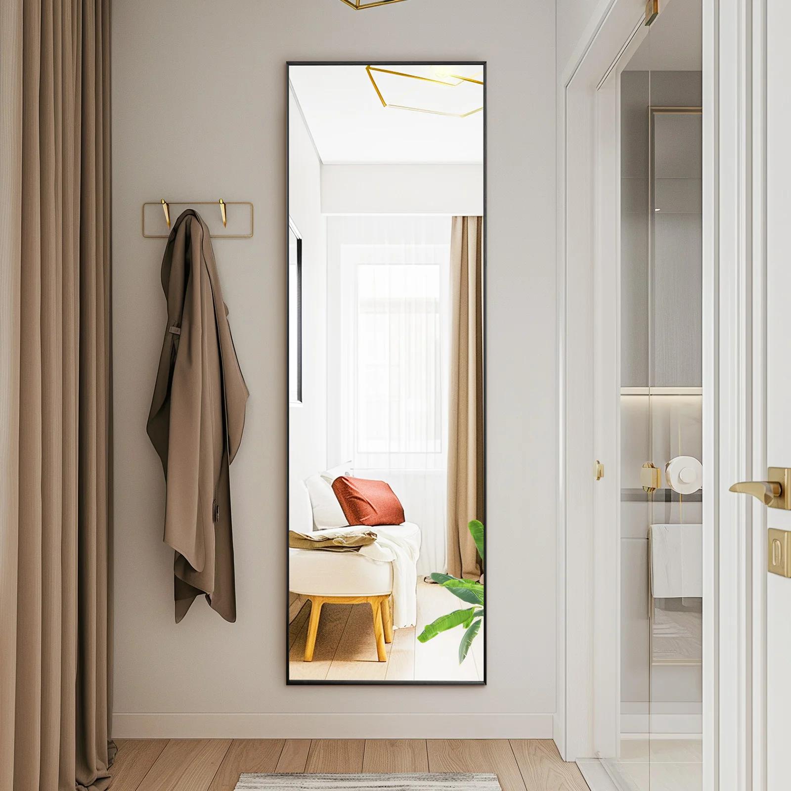 JHK 64 "x 21" miroir mural complet miroirs muraux suspendus ou inclinés avec support cadre en alliag