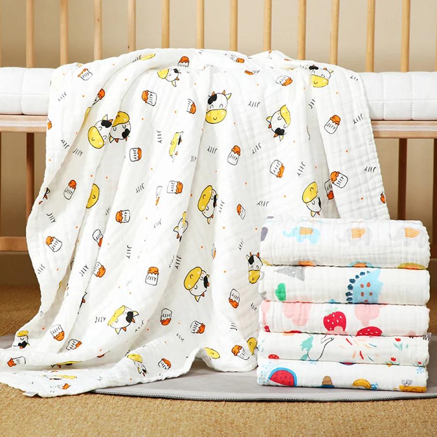 Gant de toilette en gaze à 4 couches pour bébé, serviette de bain pour nouveau-né, peignoir en coton