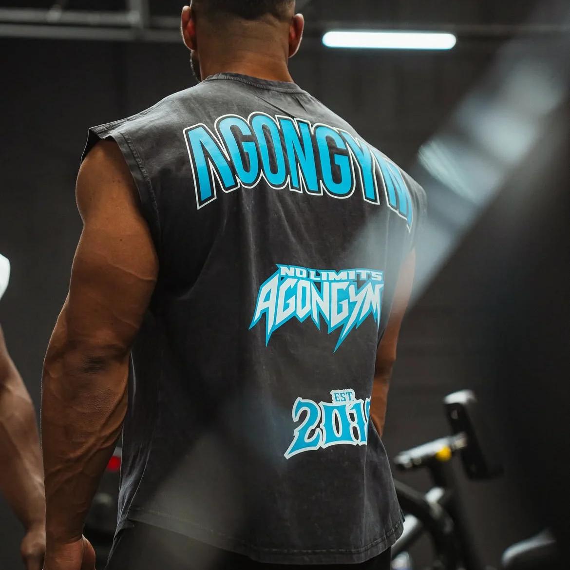 AGONGYM Muscle Guys marque musculation lavé hommes Singlet gymnases Stringer débardeur hommes Fitnes