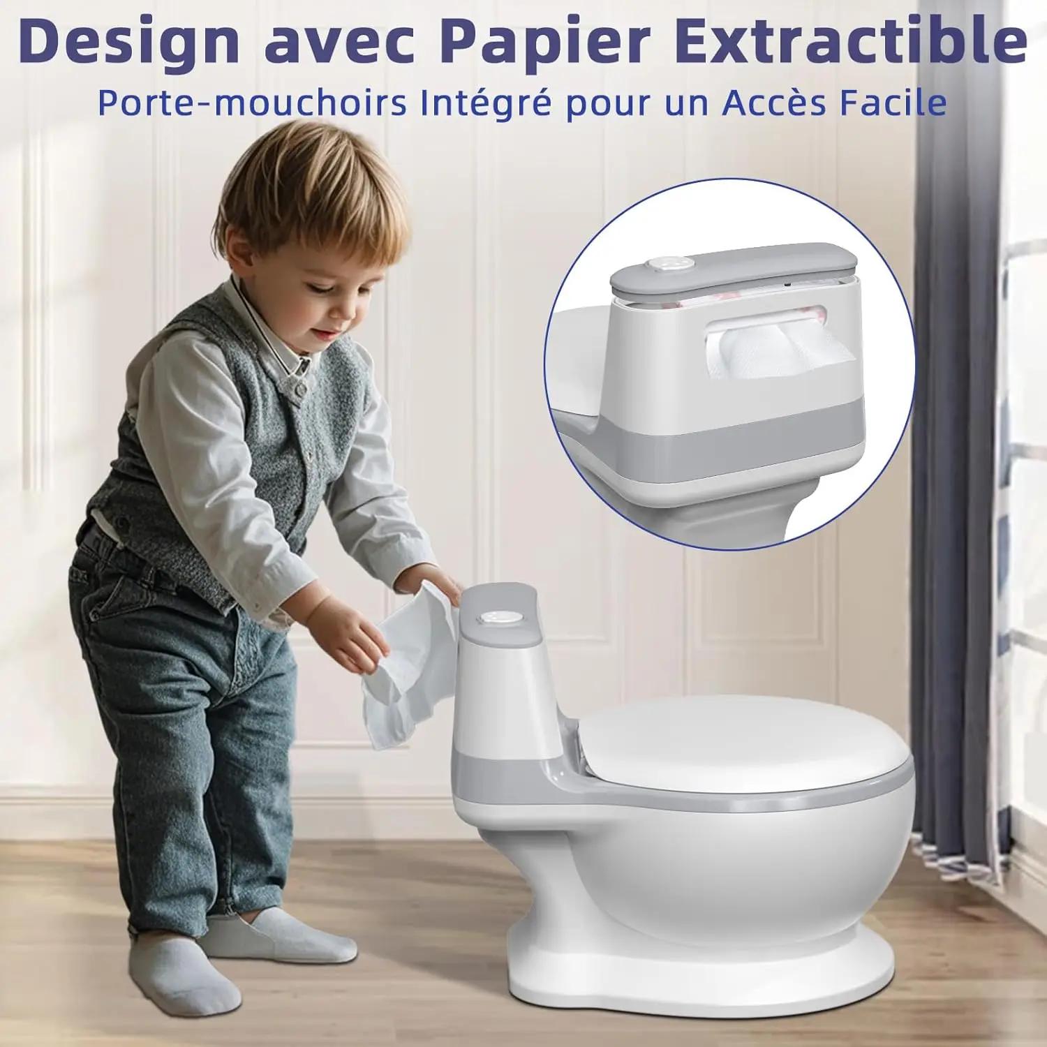 Pot pour Bébé avec Bac Amovible, Facile à Nettoyer, Vrai Son de Chasse, Toilettes d'apprentissage de