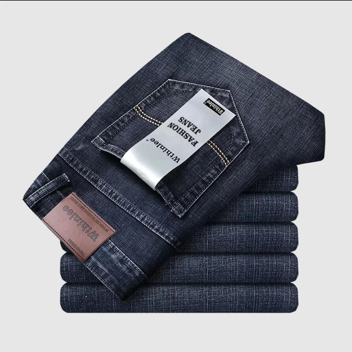 Wthinlee nouveaux hommes d'affaires jean polaire décontracté droit Stretch mode classique bleu noir
