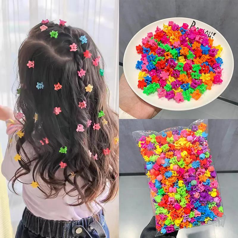 50pcs filles mignon coloré fleur étoile couronne petites griffes de cheveux beaux cheveux décorer pi