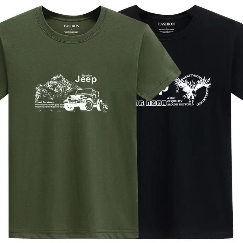 T-shirt Homme Jeep 2026 Nouvelle Collection Haute Qualité Été 100% Coton Épais Imprimé Sport Respira