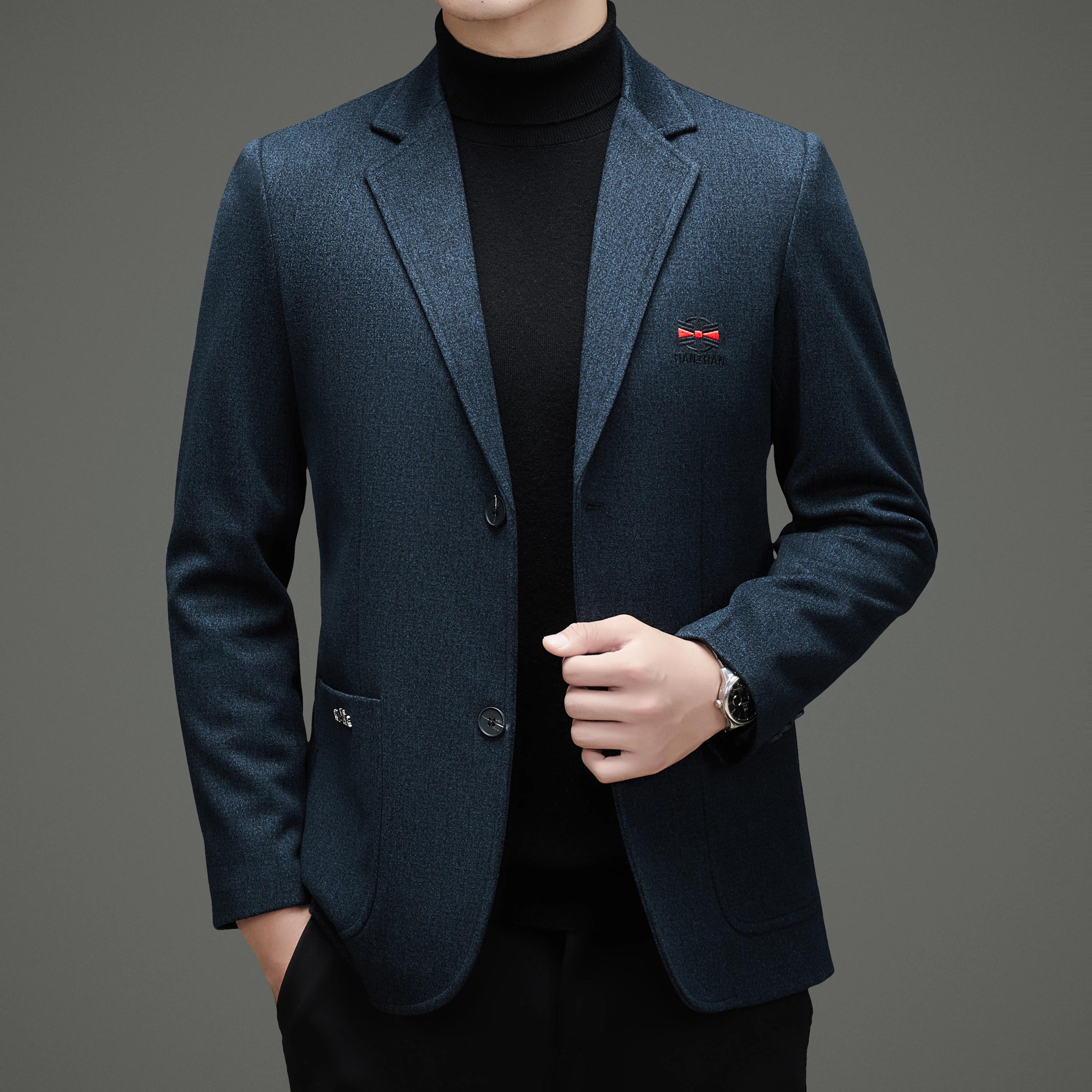 Nouvelle Collection Printemps 2026 – Veste de Costume Décontractée Brodé(e) à Double Boutonnage pour