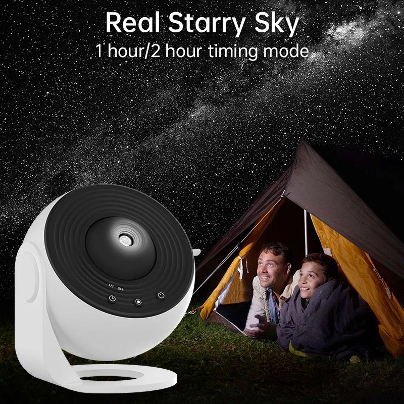 Projecteur de galaxie veilleuse Projecteur de ciel étoilé 360 ° Lampe planétarium rotative pour ch
