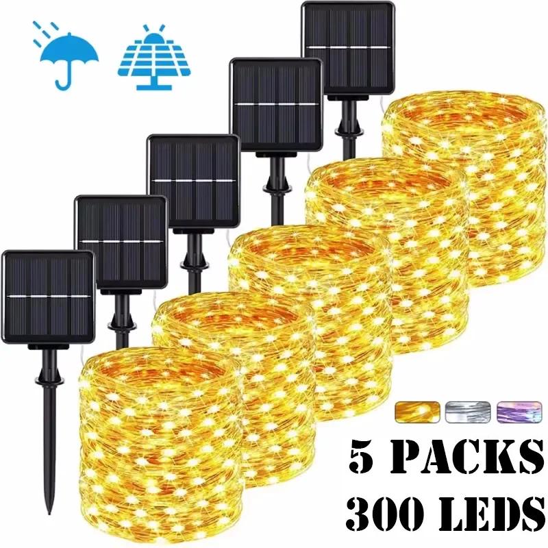 32M lumière LED solaire guirlande extérieure lampe jardin fée chaîne lumineuse Led scintillant lampe