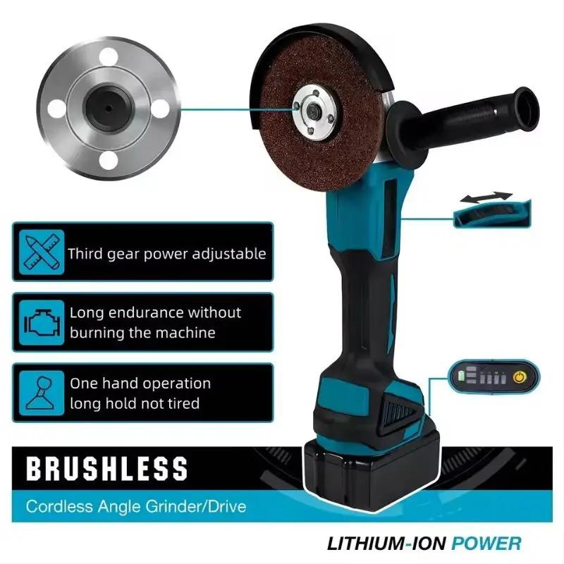 Makita – meuleuse d'angle sans balais DGA404, 125mm, batterie Li-ion, coupe sans fil, polissage, meu
