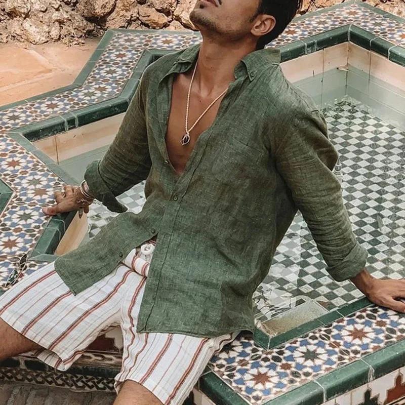 Chemise homme manches longues coupe régulière hommes décontracté surdimensionné ample simple boutonn