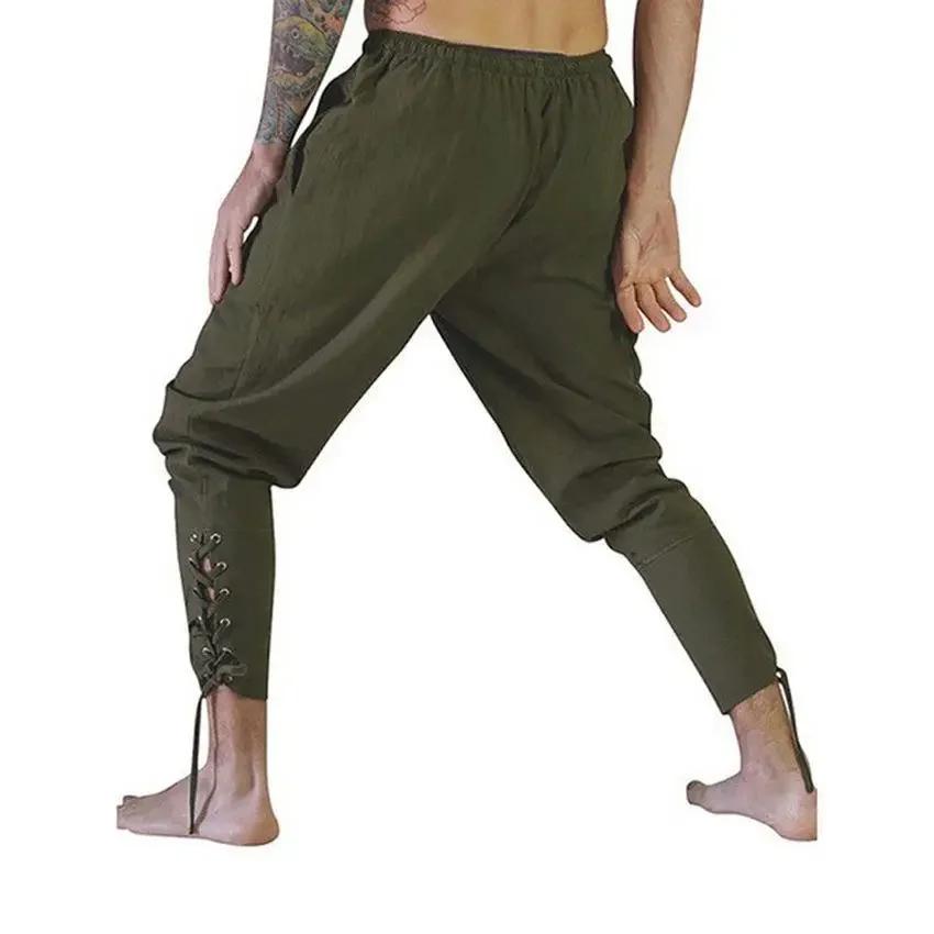 Pantalon de Pirate à cordon de serrage, Costume Viking pour hommes, pantalon médiéval de la Renaissa