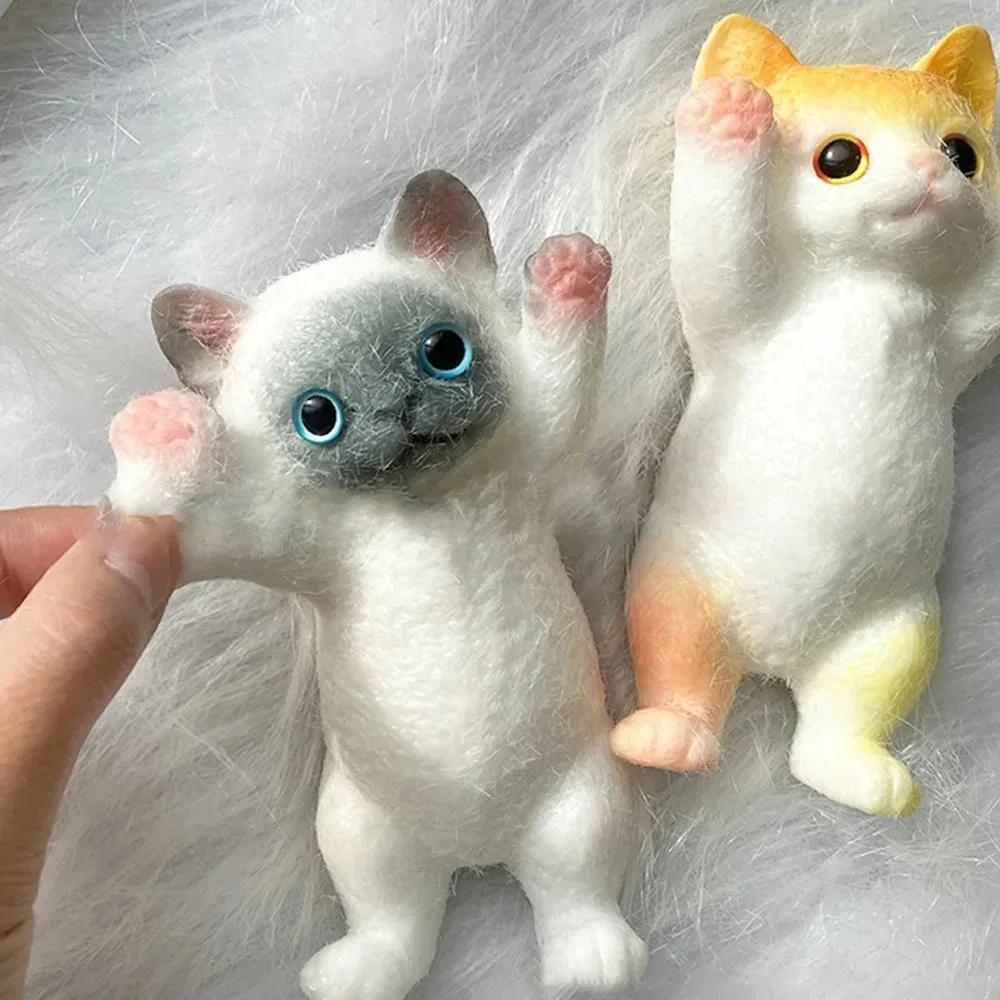 13CM mignon Taba Squishy chat moelleux collant réaliste chat anti-Stress jouet Simulation chats poup