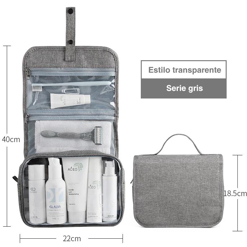 Sac de rangement cosmétique étanche, trousse de toilette pliable, séparation sèche et humide, voyage