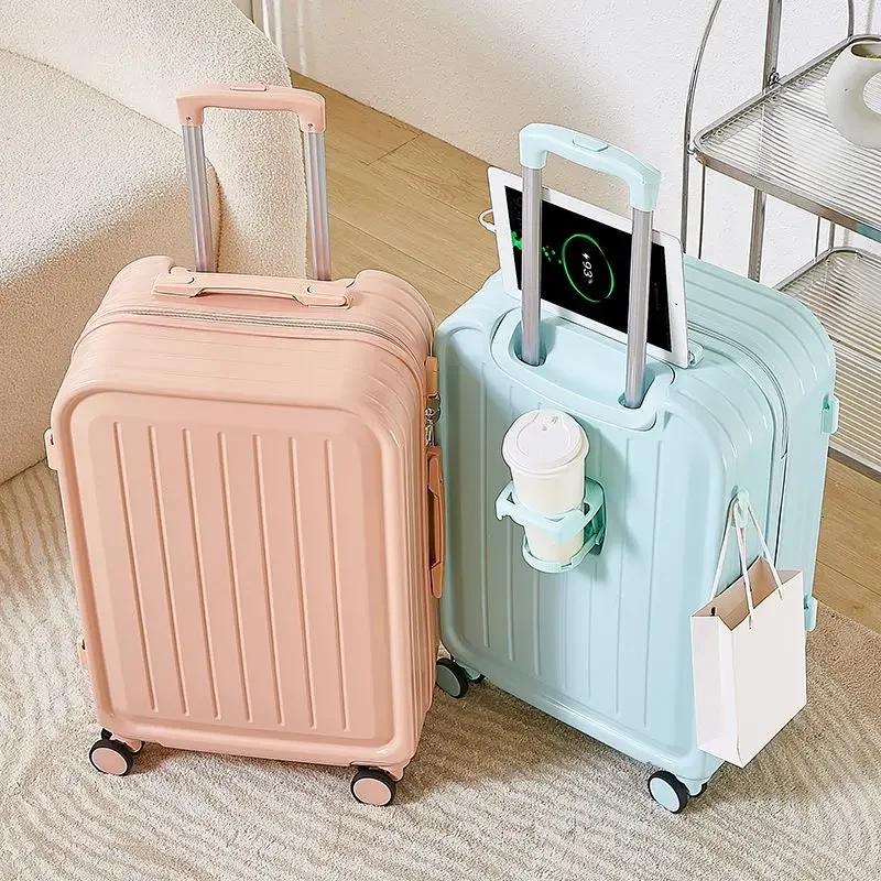 Valise épaissie adaptée à l'embarquement avec interface de développement USB, porte-gobelet tr/min,