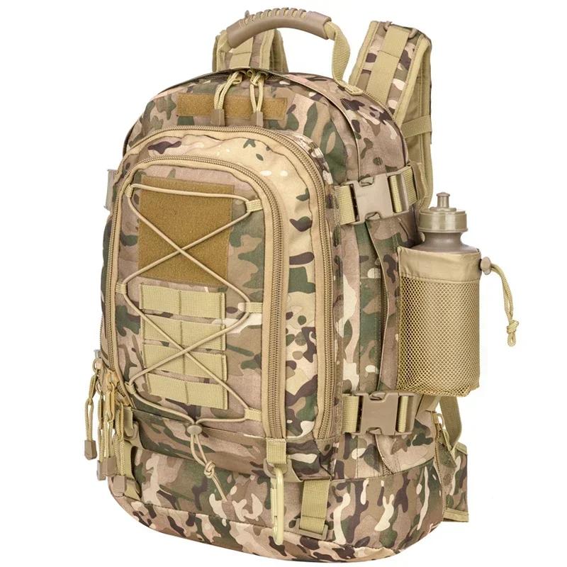 Sac à dos tactique pour hommes 60L sac à dos d'assaut Molle robuste étanche grande capacité sac anti