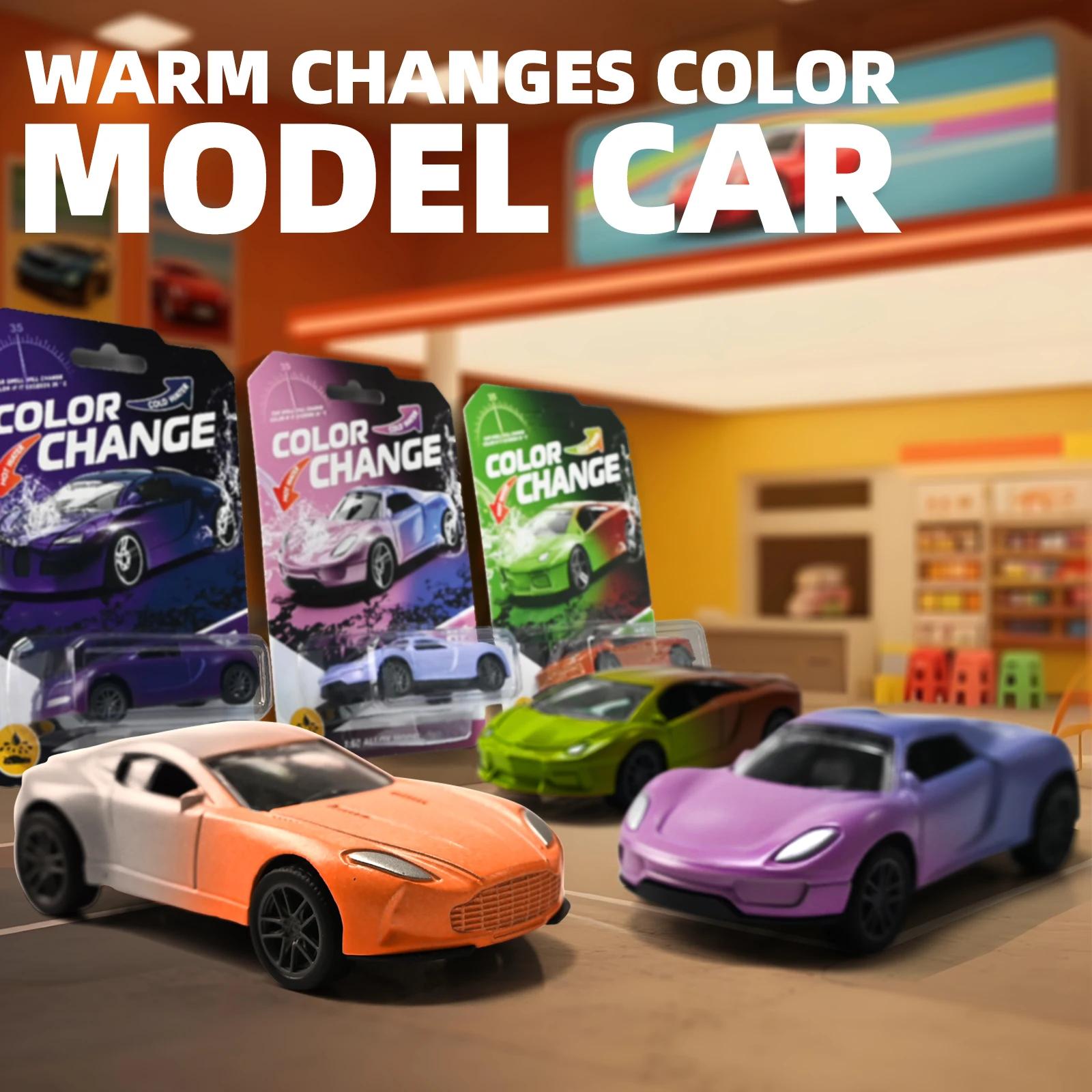 Mini voiture magique en alliage à changement de couleur d'eau et de température 1:64, modèle de cour