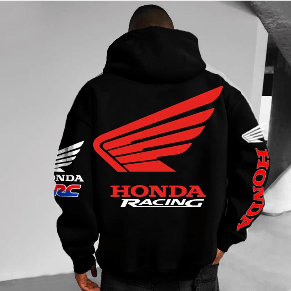Sweat à capuche pour passionnés de moto pour hommes et femmes, pull à manches longues, imprimé Honda