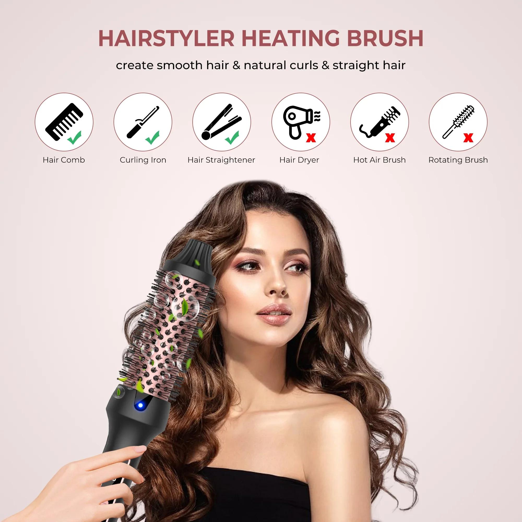 Brosse coiffante métropolitaine, bigoudi ionique 3 en 1, lisseur avec baguette électrique anti-brûlu