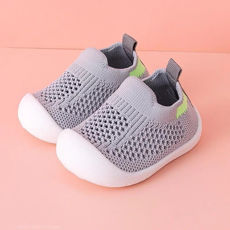 Chaussures de marche en maille tricotée respirante pour enfants, baskets décontractées Anti-Collisio