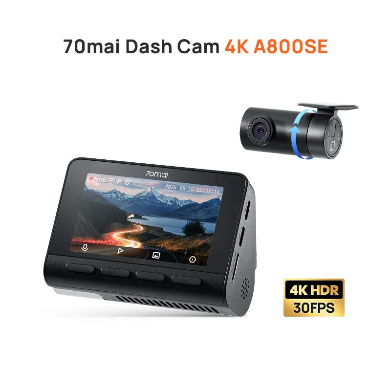 Caméra embarquée 70mai 4K A800SE 4K HDR avec commande vocale, supercondensateur, GPS intégré, ADAS,