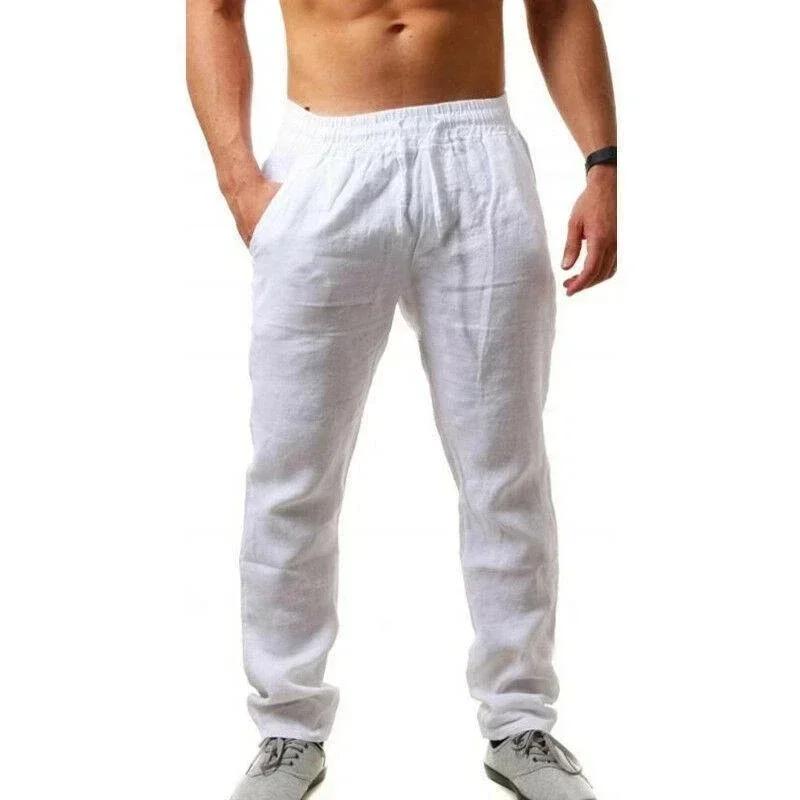 Pantalons de sport nouveau printemps/été marque de mode hommes hip-hop respirant coton lin couleur u