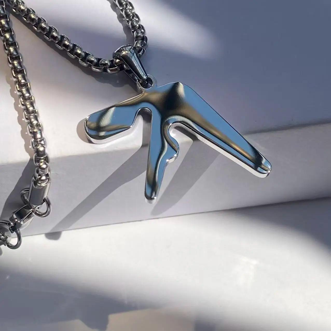 Collier pendentif en acier inoxydable de haute qualité avec logo Aphex – Collier hip-hop tendance po