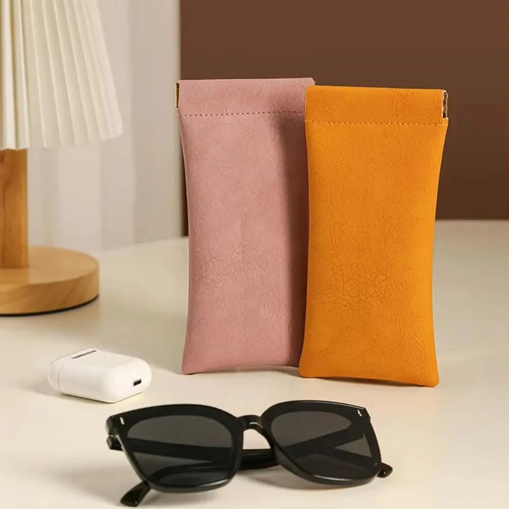 Étui à lunettes de soleil en cuir PU, fermeture automatique, sac de rangement pour lunettes, housse