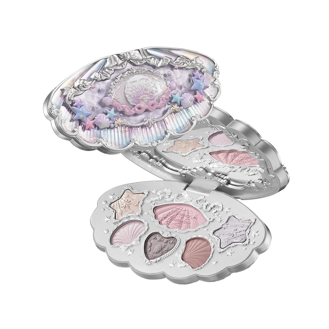 Flower Knows Shell's Jewel Palette de maquillage 6 couleurs mat miroitant hautement pigmenté longue