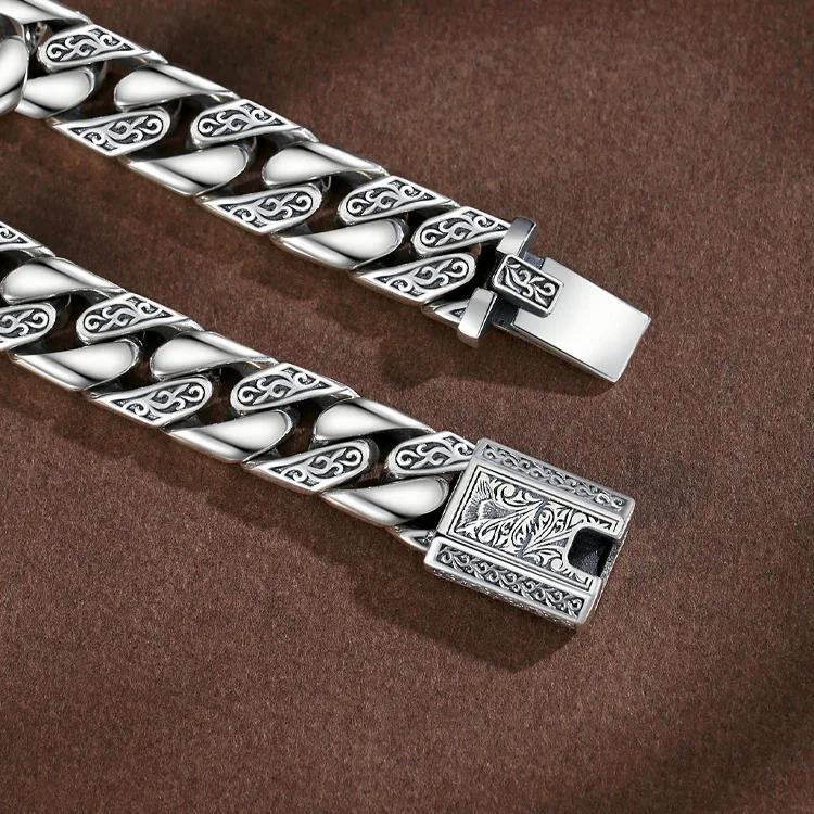 Guirlande de vigne intemporelle en argent Sterling S925, boucle rétro Punk, bijoux de réservoir, cad