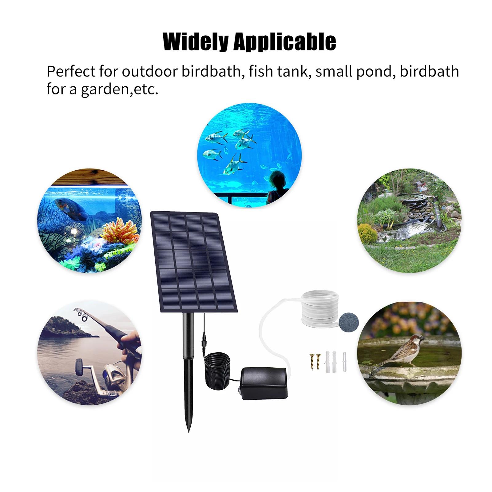 Pompe à oxygène solaire enfichable avec tuyau, oxygénateur précieux pour poisson, aérateur d'oxygène