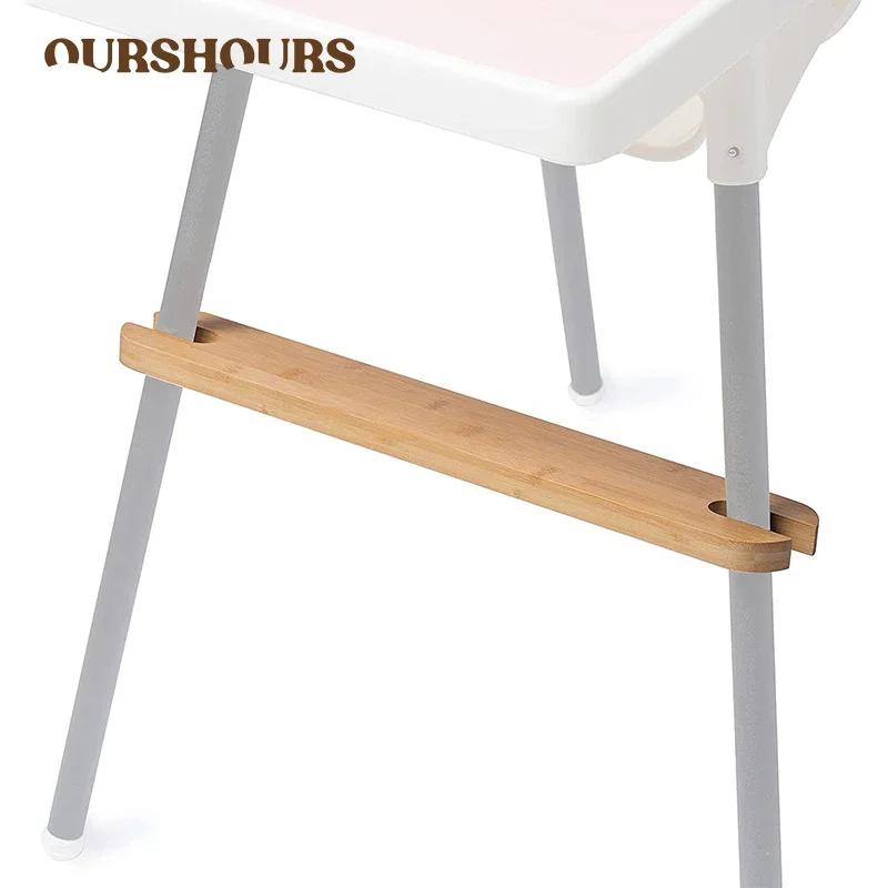 Chaise haute pour bébé, repose-pieds en bois de bambou naturel, siège pour bébé, antidérapant, Stabl