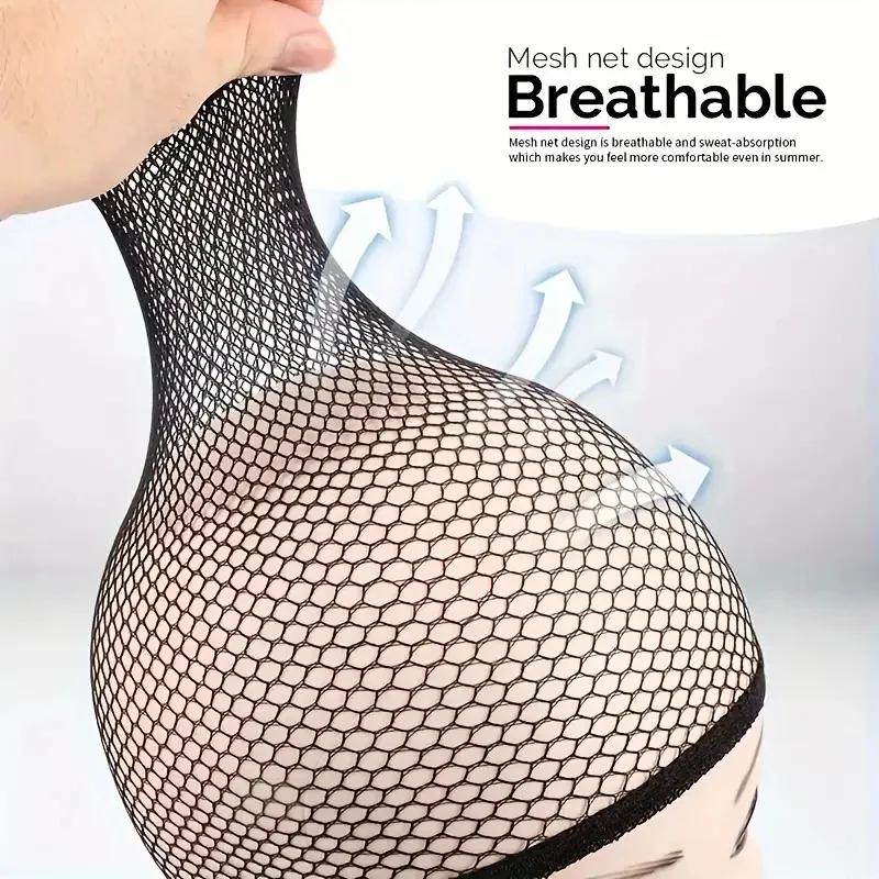 Filets à cheveux élastiques extensibles de haute qualité, bonnets de perruque en maille à extrémités