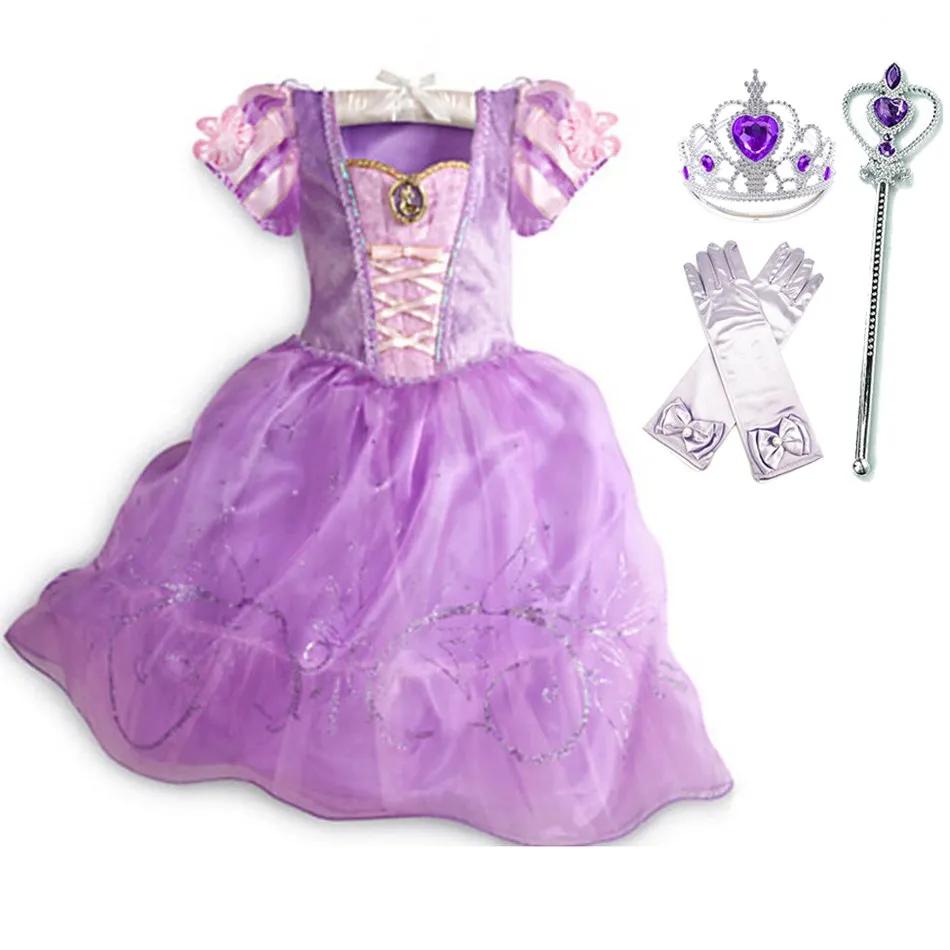 Costume princesse enfant Raiponce Belle - Robe fleurie carnaval Noël - Déguisement fille anniversaire 2024
