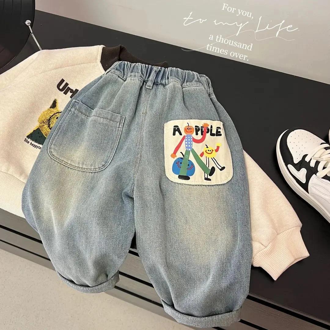 Printemps automne enfant en bas âge garçons Denim pantalon coton Animepattern Babys garçons jean déc