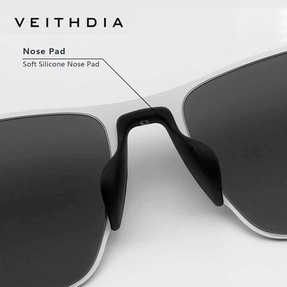 Lunettes de soleil vintage de marque VEITHDIA pour hommes et femmes, en acier inoxydable, verres en