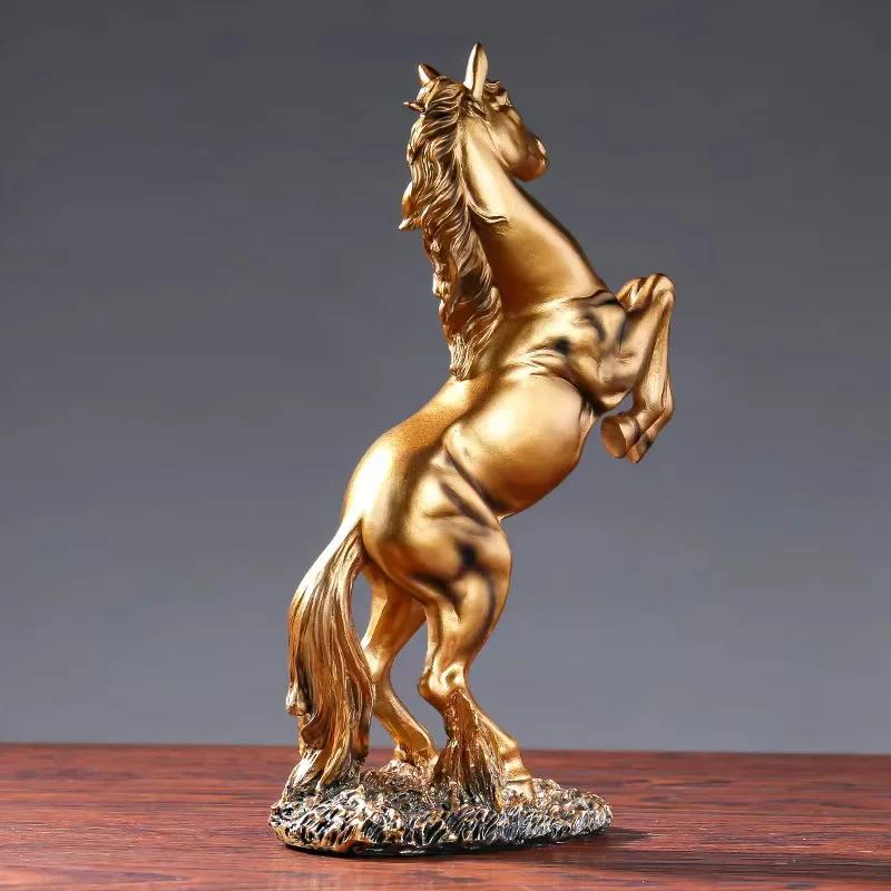 Statue de cheval de la victoire en résine, figurine animale décorative pour le salon, l'armoire et l