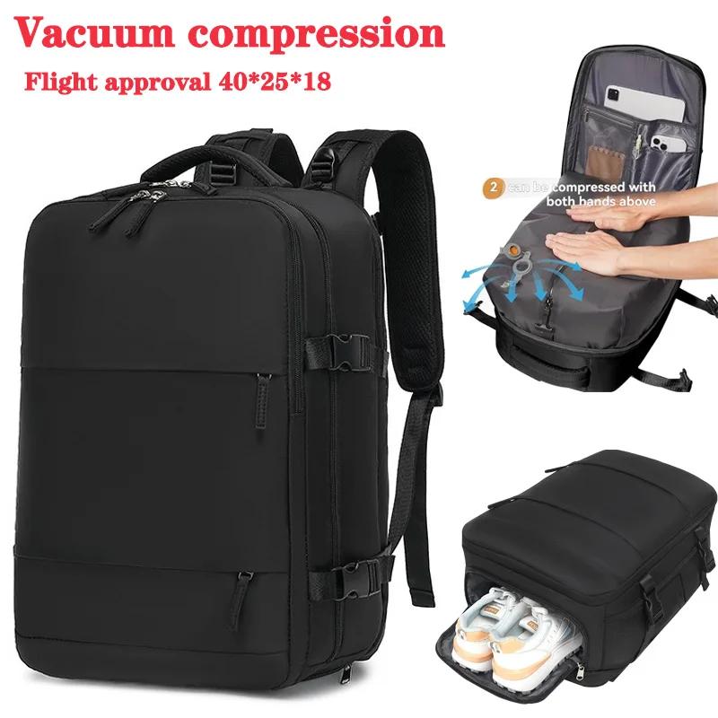 Sac à dos de voyage à pompe à air intégrée scellé sous vide, sac à dos de voyage extensible, équipé