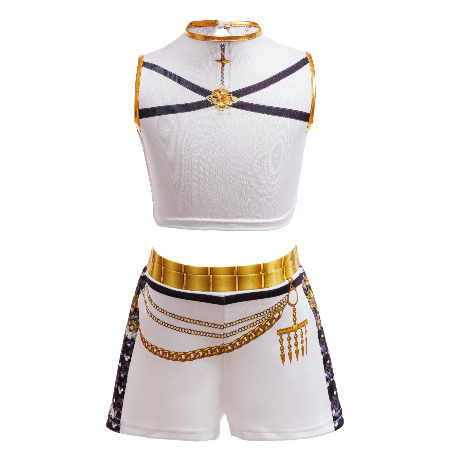 Costume d'Halloween K-pop pour filles, tenue de groupe idole noire trois pièces, ensemble de robe de